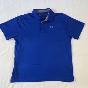 UNDER ARMOUR MENS BLUE COLLARD LOOSE FITTED SHIRT